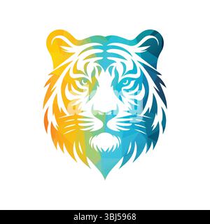 Roaring Tiger Logo Design Vektor Illustration Stock Vektor