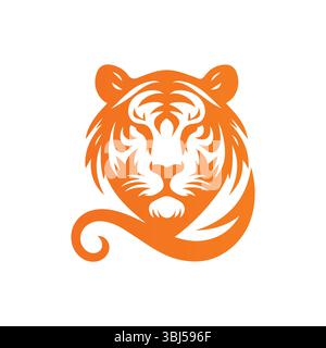 Roaring Tiger Logo Design Vektor Illustration Stock Vektor