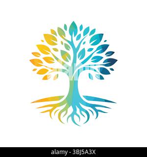 Vektor-Illustration Des Logodesigns Des Baums Stock Vektor