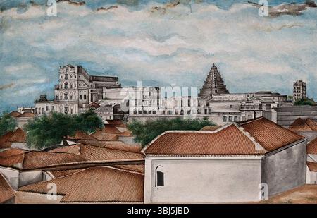 Tanjore: Der königliche Palast (zwischen 1800 und 1899?). Stockfoto
