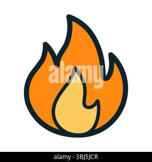 Orangefarbene Flamme, die Wärme symbolisiert Stock Vektor
