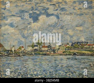 Die seine bei Tagesanbruch (La seine au Point du jour), 1877. Gefunden in der Sammlung von Musée d'Art moderne André Malraux Le Havre. Stockfoto