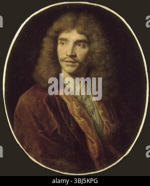 Porträt des Autors Moliére (1622-1673). Gefunden in der Sammlung von Musée de l'Histoire de France, CHâteau de Versailles. Stockfoto