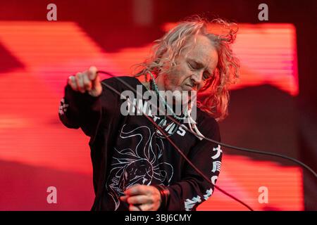 Porto, Portugal. Juni 2025. Der US-amerikanische Musiker Alan Sparhawk spielt während des Eröffnungstages des Primavera Sound Porto 2025 im Parque da Cidade ein Live-Set. Quelle: SOPA Images Limited/Alamy Live News Stockfoto