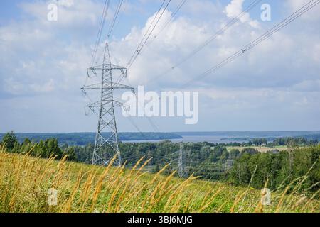 330 kV Freileitung, Litauen Stockfoto