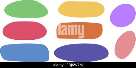 Leere Textformen. Flüssige abstrakte Sprachblasen. Handgezeichnete organische abstrakte Rahmen. Stock Vektor