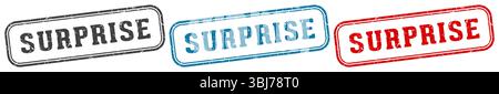 Überraschungsstempel. Überraschungsstempelset auf weißem Hintergrund Stock Vektor