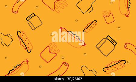 Hot Dog und Fry Hintergrund Stock Vektor