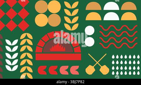 Hintergrund des grafischen Symbols für Pizza Stock Vektor