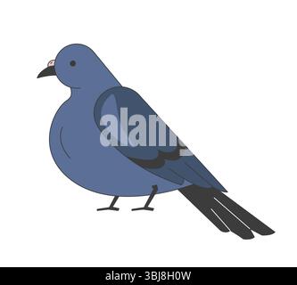 2D-Zeichentrickfigur mit seitlicher Ansicht der Taube Stock Vektor