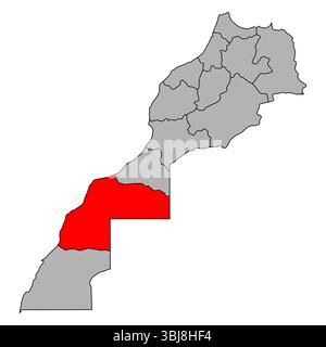 Laayoune-Sakia El Hamra Set von Marokko Karte Symbolform, Reise Web Icon Vektor Illustration . Stock Vektor