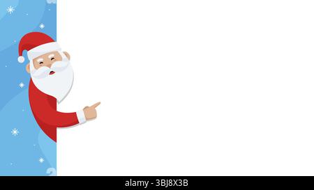 Santa Claus Zeichentrickfigur Vorlage Kopierraum Hintergrund. Hintergrund der Weihnachtsvorlage mit leerem Platz Stock Vektor