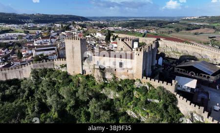 Skyline von Obidos in Portugal. Wunderschöne Landschaft In Europa. Reiseziel. Obidos in Leiria Portugal. Stockfoto