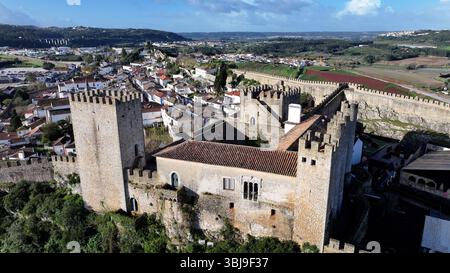 Skyline von Obidos in Portugal. Wunderschöne Landschaft In Europa. Reiseziel. Obidos in Leiria Portugal. Stockfoto