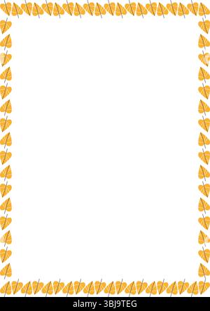 Farbenfrohe Blätter Herbst einfacher Rahmen. Thanksgiving-Grenzvorlage. Rahmen mit leerem Platz für Ihren Text Stock Vektor