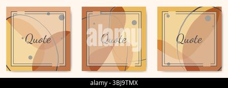 Leere Vorlagengruppe für Anführungsrahmen. Leere abstrakte Rahmen mit Kopierraum für Text. Quadratisches Format Stock Vektor