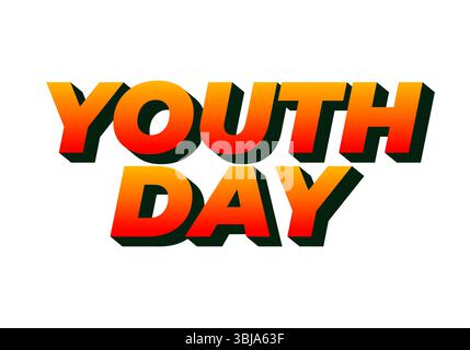 Jugendtag. Verspielter und lebendiger Text für dynamisches Poster- oder Bannerdesign Stock Vektor