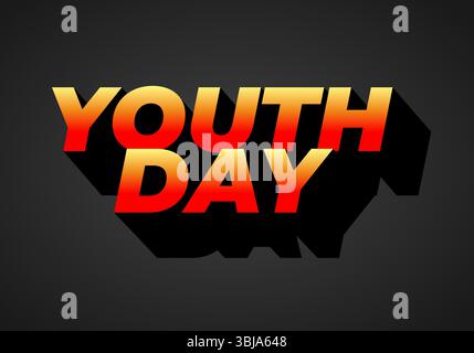 Jugendtag. Verspielter und lebendiger Text für dynamisches Poster- oder Bannerdesign Stock Vektor