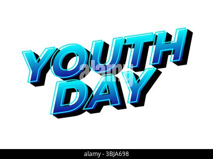 Jugendtag. Verspielter und lebendiger Text für dynamisches Poster- oder Bannerdesign Stock Vektor