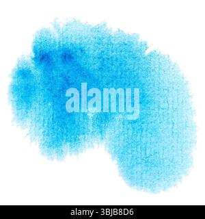 Hellblaue Aquarellstruktur mit abstrakten Pinselstrichen und organischer Form Stockfoto