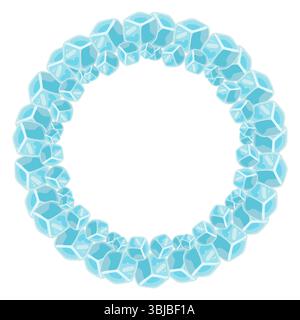Cartoon-Eiswürfelrahmen in kühlen Blautönen. Vektor-isolierte Illustration auf weißem Hintergrund. Stock Vektor
