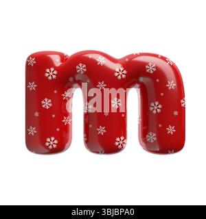 Schneeflocken-Buchstabe M - kleine 3D-weihnachtsschrift isoliert auf weißem Hintergrund. Dieses Alphabet eignet sich perfekt für kreative Illustrationen im Zusammenhang mit dem Thema, aber nicht beschränkt auf das Alphabet Stockfoto