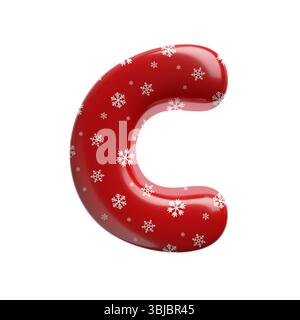 Schneeflocke Buchstabe C - große 3D weihnachtsschrift isoliert auf weißem Hintergrund. Dieses Alphabet eignet sich perfekt für kreative Illustrationen im Zusammenhang mit dem Thema, aber nicht beschränkt auf das Alphabet Stockfoto