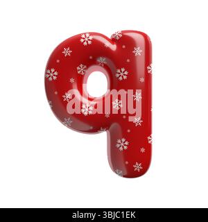 Schneeflocke Buchstabe Q - kleine 3D-weihnachtsschrift isoliert auf weißem Hintergrund. Dieses Alphabet eignet sich perfekt für kreative Illustrationen im Zusammenhang mit dem Thema, aber nicht beschränkt auf das Alphabet Stockfoto