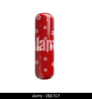 Schneeflocke Buchstabe L - kleine 3D weihnachtsschrift isoliert auf weißem Hintergrund. Dieses Alphabet eignet sich perfekt für kreative Illustrationen im Zusammenhang mit dem Thema, aber nicht beschränkt auf das Alphabet Stockfoto