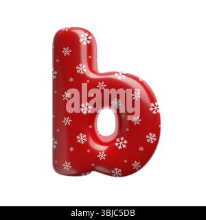 Schneeflocke Buchstabe B - kleine 3D weihnachtsschrift isoliert auf weißem Hintergrund. Dieses Alphabet eignet sich perfekt für kreative Illustrationen im Zusammenhang mit dem Thema, aber nicht beschränkt auf das Alphabet Stockfoto
