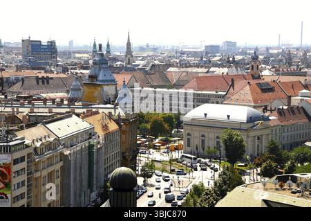 Blick von der St. Stephans Basilika ins Zentrum von Budapest Stockfoto