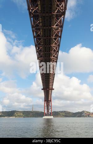 Unter der Brücke vom 25. april in Lissabon Stockfoto