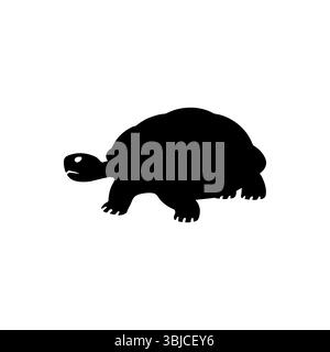 Schildkröte oder Schildkröte Silhouette Vektor-Symbol Stock Vektor