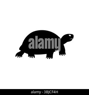 Schildkröte oder Schildkröte Silhouette Vektor-Symbol Stock Vektor