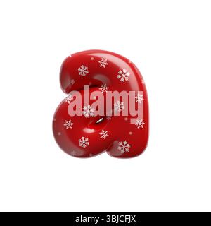 Schneeflocken-Buchstabe A - kleine 3D-weihnachtsschrift isoliert auf weißem Hintergrund. Dieses Alphabet eignet sich perfekt für kreative Illustrationen im Zusammenhang mit dem Thema, aber nicht beschränkt auf das Alphabet Stockfoto