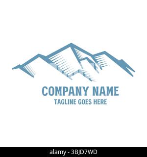 Silhouette der Berglandschaft für Outdoor-Abenteuer im Vintage-Logo Stock Vektor