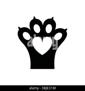 Schwarze Hundepfote Druck Silhouette Vektor-Illustration Stock Vektor