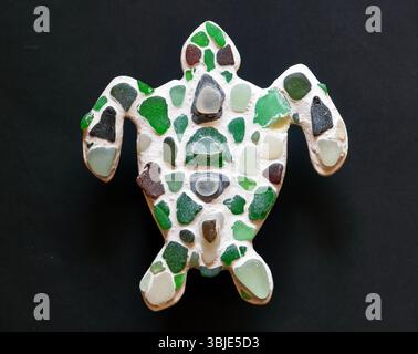 Schildkrötenfigur aus Meeresglas Stockfoto
