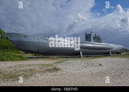 Laboe, Deutschland - 26. Mai 2025: U-995 ist ein U-Boot vom Typ VIIC der Kriegsmarine. Die am häufigsten in den Atlantikschlachten verwendeten. Sel Stockfoto