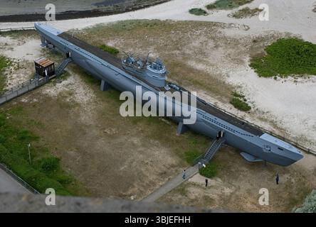 Laboe, Deutschland - 26. Mai 2025: U-995 ist ein U-Boot vom Typ VIIC der Kriegsmarine. Die am häufigsten in den Atlantikschlachten verwendeten. Sel Stockfoto