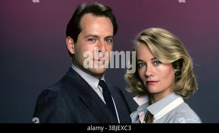 CYBILL SHEPHERD und BRUCE WILLIS bei MONDLICHT (1985). Kredit: ABC / Album Stockfoto