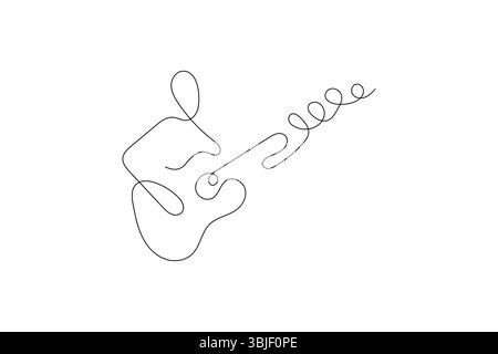 Einzeilige Zeichnung von Notennotizen und Mikrofon, minimalistisches Vektor-Illustrationsdesign Stock Vektor