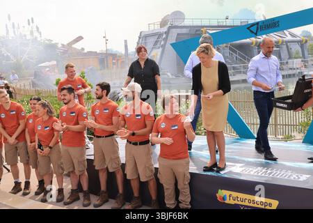 Nathalie Delattre, Senatorin von Gironde, Kandidatin des Bürgermeisters von Bordeaux 2026 und Delegierte des Ministers für Tourismus, weiht die neue „Mission Bermu“ ein Stockfoto