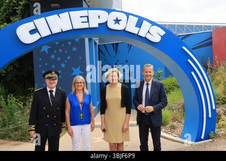 Nathalie Delattre, Senatorin von Gironde, Kandidatin des Bürgermeisters von Bordeaux 2026 und Delegierte des Ministers für Tourismus, weiht die neue „Mission Bermu“ ein Stockfoto