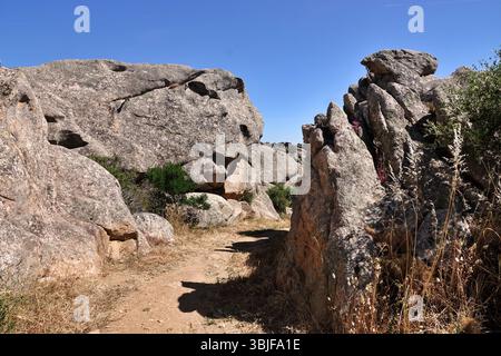 Rosa Granitfelsen in der Nähe von Palau, Gallura, Costa Smeralda, Sardinien, Italien Stockfoto