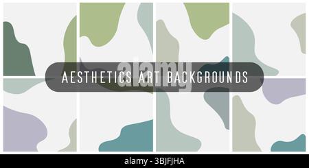Minimaler abstrakter organischer Hintergrund mit farbenfrohen fließenden Formen, trendigem ästhetischem Kunstmuster für modernes Design und Dekoration Stock Vektor