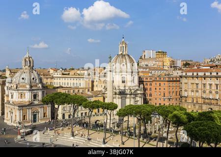 Rom, Italien - 19. Juni 2018: Die Ewige Stadt Rom. Die historische Architektur der Stadt Rom, antike Statuen und Gebäude Stockfoto