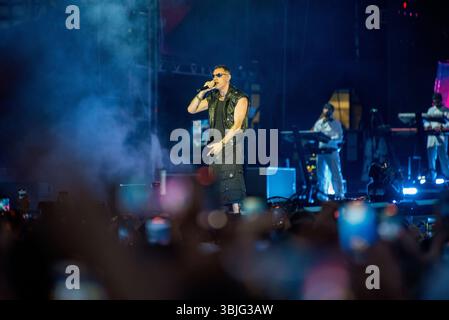 Marracash in Concerto allo Stadio Olimpico 'Grande Torino' Foto di Luca Moschini - Turin 14/06/2025 - Data Sold Out del Tour 'Marra Stadi 2025' Stockfoto
