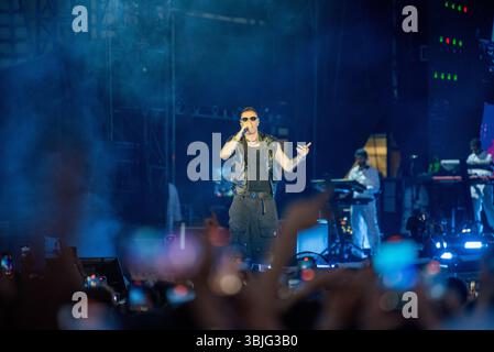 Marracash in Concerto allo Stadio Olimpico 'Grande Torino' Foto di Luca Moschini - Turin 14/06/2025 - Data Sold Out del Tour 'Marra Stadi 2025' Stockfoto