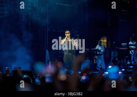 Marracash in Concerto allo Stadio Olimpico 'Grande Torino' Foto di Luca Moschini - Turin 14/06/2025 - Data Sold Out del Tour 'Marra Stadi 2025' Stockfoto